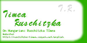 timea ruschitzka business card